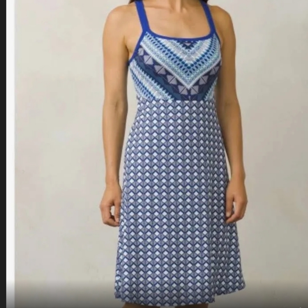 ❤️ PRANA CORA DRESS IN RETRO LIME GRERN GRAY BLACK FLORAL, SMALL - Picture 9 of 9